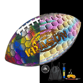 Reflective Football for Night Games & Training, Glowing in The Dark, Holographic Luminous Light Up American Football Toy Gifts for Boys, Kids, Men