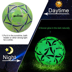 Personalized Green Glow in the Dark Soccer Ball  Size 5, 4 for Adult and Youth