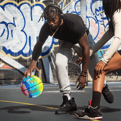 Rainbow Indoor Basketball - Street Basketball in Multi Color Designed for Men, Women - Official Size 7 (29.5”) with Pump and Bag