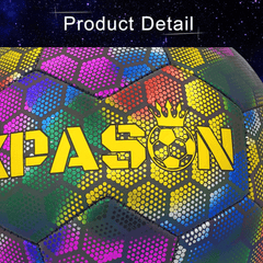 KPASON Colorful and Holographic Luminous Reflective Match Soccer Balls Size 4/ 5