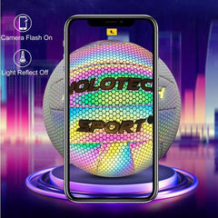 HOLOTECH Holographic Volleyball Size 5 Reflective Glowing in the Dark