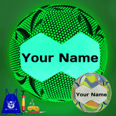 Personalized Green Glow in the Dark Soccer Ball Size 5, 4 for Adult and Youth